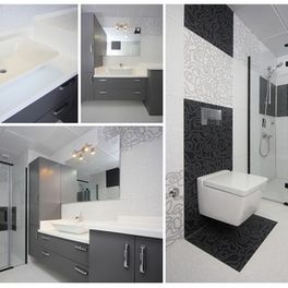 dmq Instalaciones y Reparaciones baño moderno blanco con negro